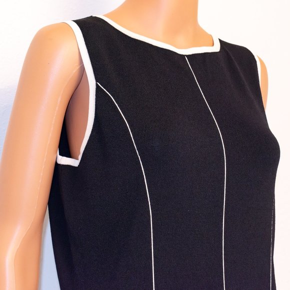 Contrast Detail Black Knit Sleeveless Blouse | Grace Dane Lewis | Size L - Picture 10 of 13